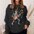 Skeleton Playing Guitar Guitarist Rock Halloween Skeleton Sweatshirt Gifts for Her