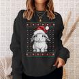 Ugly Christmas Sweater Rabbit Lover Santa Hat Holiday Sweatshirt Gifts for Her