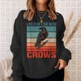 カラス ライフ・イズ・ベター バード鳥類学 カラス スウェットシャツ 彼女への贈り物
