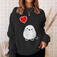 シマエナガ『ハート』白い鳥【どうぶつフレンズ】動物 ゆるくて かわいい スウェットシャツ 彼女への贈り物