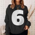 タイポグラフィ 太字表示 6番 数字 6 スウェットシャツ 彼女への贈り物