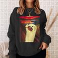トイプードル 面白いtシャツ 犬 ムンクの叫び かわいい メンズ 子供 おもしろ 服 グッズ ネタ わんこ スウェットシャツ 彼女への贈り物