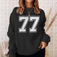 ナンバー77 野球 フットボール 誕生日 スウェットシャツ 彼女への贈り物