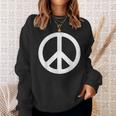 ホワイト ピースサイン スウェットシャツ 彼女への贈り物