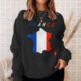 フランスの地図の中のフランス国旗tシャツ スウェットシャツ 彼女への贈り物