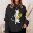 フレンチホルン音楽家オーケストラ音楽を奏でるクールな猫 スウェットシャツ 彼女への贈り物