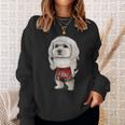 ムエタイキックボクシングチャンピオンとしてのマルチーズドッグ スウェットシャツ 彼女への贈り物