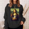 モナリザ と 猫 美術 教師 絵画 と 猫 恋人 スウェットシャツ 彼女への贈り物