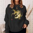 鯉 黒金 アクアリウム ニシキゴイ 観賞魚 イラスト スウェットシャツ 彼女への贈り物