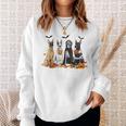 Cute Great Dane Dogs Ghost Witch Mummy Halloween Pumpkins Sweatshirt Gifts for Her