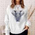 Elephant Artwork Animal Motif Art Animal Elephant Sweatshirt Unisex Gifts for Her