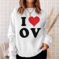 I Heart Ov Initials I Love OV First And Last Name O スウェットシャツ 彼女への贈り物