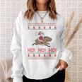 Ho Ho Ho Santa Riding Capybara Ugly Christmas Sweater Sweatshirt Gifts for Her