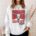 Howdy Putos Cool Retro Western Cowboy Vintage Sayings Sweatshirt Gifts for Her