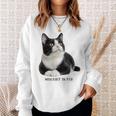 Mischief In Fur 猫写真 ハチワレ猫 黒白猫 猫好き ネタ 猫しもべ 猫飼い 猫依存症 長袖tシャツ スウェットシャツ 彼女への贈り物