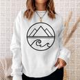 Mountains Waves Nature Outdoor Surf Hiking Hiker Surfer Sweatshirt Unisex Gifts for Her