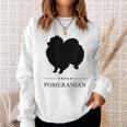 ポメラニアンブラックシルエット スウェットシャツ 彼女への贈り物