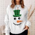 雪だるま 顔 にんじん鼻 クリスマス 冬 格子柄 サンタハット スウェットシャツ 彼女への贈り物