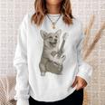 面白いtシャツ コーギー ギター イヌ メンズ 犬好き グッズ かわいい おもしろ 面白い 服 ネタ スウェットシャツ 彼女への贈り物
