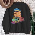 Capybara Riding Train Cute Kawaii Cartoon Rail Adventure スウェットシャツ 年配の女性への贈り物