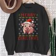Pig Christmas Ugly Sweater Santa Hat Pig Lover Xmas Sweatshirt Gifts for Old Women