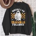 Where I Go Trouble Follows Matching Halloween Pajama Couples Sweatshirt Gifts for Old Women