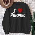 I Heart 愛 Pekpek フィリピンタガログ語 フィリピン フィリピン人 長袖tシャツ スウェットシャツ 年配の女性への贈り物