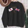 Japanese Flag British Flag 英国遺産 イングリッシュルーツ 日本の国旗 イギリスの国旗 スウェットシャツ 年配の女性への贈り物