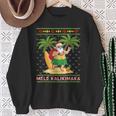 Mele Kalikimaka Retro Santa Shaka Hawaii Ugly Christmas Sweatshirt Gifts for Old Women
