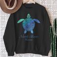 Save The Hawaii ウミガメ ハワイアン ブルー トライバル タートル ホヌ 長袖tシャツ スウェットシャツ 年配の女性への贈り物