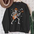 Skeleton Playing Guitar Guitarist Rock Halloween Skeleton Sweatshirt Gifts for Old Women