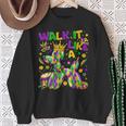 Walk It Like A Dog Mardi Gras Louisiana Carnival Fat Tuesday Sweatshirt Gifts for Old Women