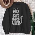 「No Cat No Life」 猫 シルエット スウェットシャツ 年配の女性への贈り物