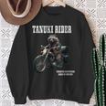 たぬきライダー バイク ビンテージ かっこいいタヌキ 狸 おもしろ 日本 動物 ユニーク オートバイ 乗り物 スウェットシャツ 年配の女性への贈り物