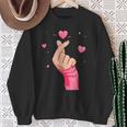 メンズ レディース キッズ グラフィックデザイン バレンタイン ハート ラブ スウェットシャツ 年配の女性への贈り物