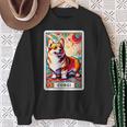 コーギー 面白いtシャツ 犬 タロット カード かわいい メンズ 子供 おもしろ 服 グッズ ネタ わんこ スウェットシャツ 年配の女性への贈り物