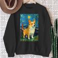 ゴッホ動物アート 動物愛好家のためのかわいいコーギー犬 スウェットシャツ 年配の女性への贈り物