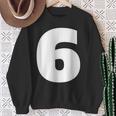 タイポグラフィ 太字表示 6番 数字 6 スウェットシャツ 年配の女性への贈り物