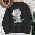 ネコ ねこ ランニング 子猫 ペット おもしろ 動物 ランナー イラスト スウェットシャツ 年配の女性への贈り物