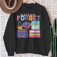 ネバーフォーゲット カセットテープ フロッピーディスク オールドスクール レトロ スウェットシャツ 年配の女性への贈り物