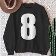 数字 8 数字 8 プレーン 白 数字 スウェットシャツ 年配の女性への贈り物