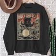 猫 演奏 ドラム ロック オン ヴィンテージ ロック ドラマー 猫 長袖tシャツ スウェットシャツ 年配の女性への贈り物