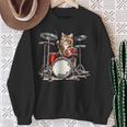 猫太鼓ドラムスティックかわいい猫と音楽 スウェットシャツ 年配の女性への贈り物