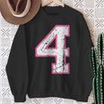 番号 4 ピンクのお気に入りの番号 スウェットシャツ 年配の女性への贈り物