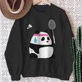 疲れきったバドミントンパンダ 面白いかわいいシャトルコック動物 スウェットシャツ 年配の女性への贈り物