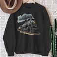 蒸気機関車 鉄道 機関車 ギフト 蒸気機関車 長袖tシャツ スウェットシャツ 年配の女性への贈り物
