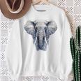 Elephant Artwork Animal Motif Art Animal Elephant Sweatshirt Unisex Gifts for Old Women