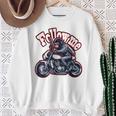 Followmeバイクに乗るゴリラのバックプリントデザイン スウェットシャツ 年配の女性への贈り物