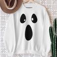 Ghost Silly Face Spooky Halloween Ghoul Face Easy Costume Sweatshirt Gifts for Old Women