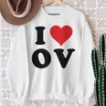 I Heart Ov Initials I Love OV First And Last Name O スウェットシャツ 年配の女性への贈り物